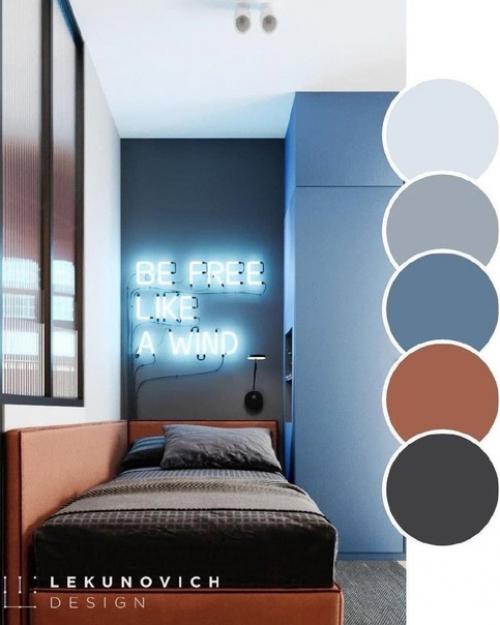 Как грамотно подобрать цвета в интерьере одного помещения. 01