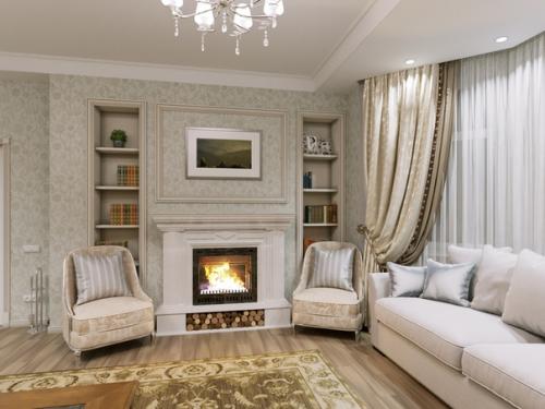 Интерьер частного дома в классике. 01