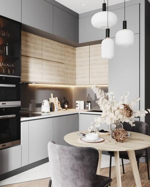 Как органично вместили в одном помещении и кухню и гостиную. 01