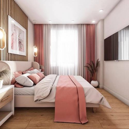 Приятный интерьер в нежной цветовой гамме. 01