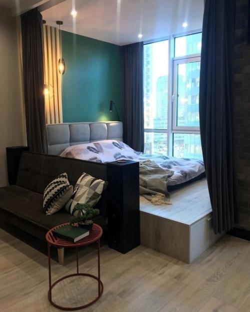 Дизайн - проект в холодной цветочвой гамме.