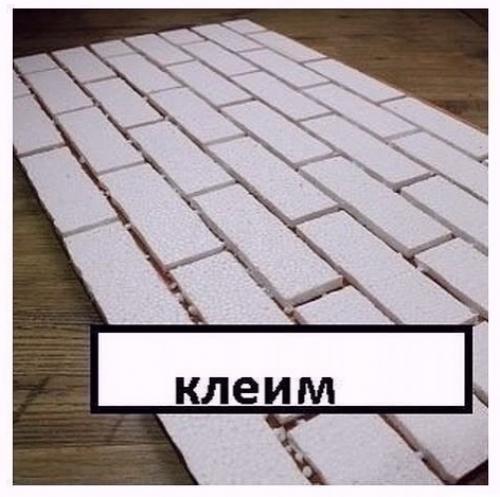 Замечательная идея, как сделать отделу стены под кирпич. 02