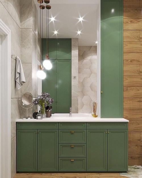 Какой красивый и нестандартный подход к дизайну санузла!