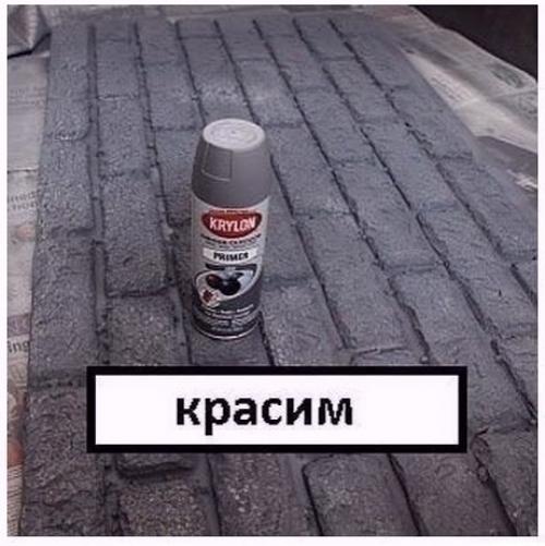 Замечательная идея, как сделать отделу стены под кирпич. 04