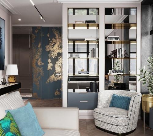 Шикарный интерьер кухни - гостиной. 07