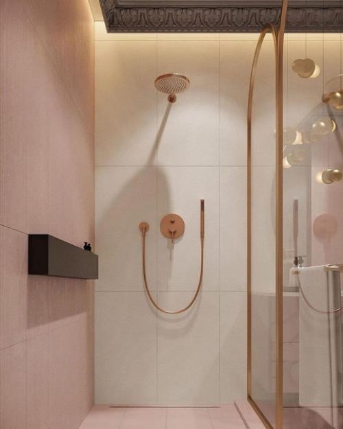 Санузел в приятной тёплой цветовой гамме. 05