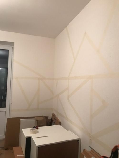 Наш свеженький ремонт) кухня 10 м 2, рисунок я придумала на стене. 02