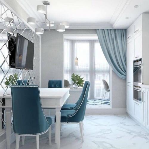 Потрясающий интерьер квартиры в холодной цветовой гамме. 03