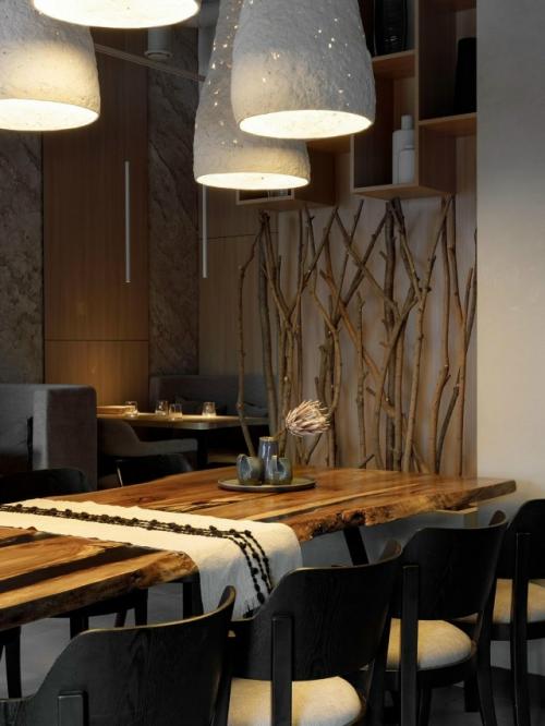 В жилом комплексе Ньютон открылся ресторан Balance - третий совместный проект дизайнера Кристины Горшковой и её постоянных заказчиков. 02