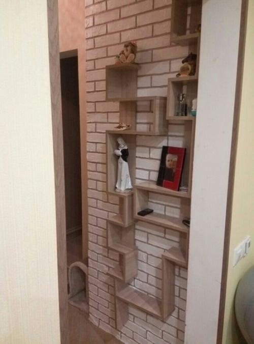 Вот такой вариант кирпичной стены своими руками от подписчика. 08