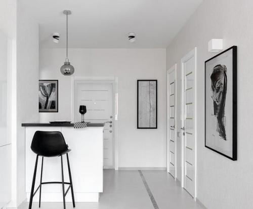 Интерьер квартиры в скандинавском стиле, но с некоторыми интересными деталями. 01