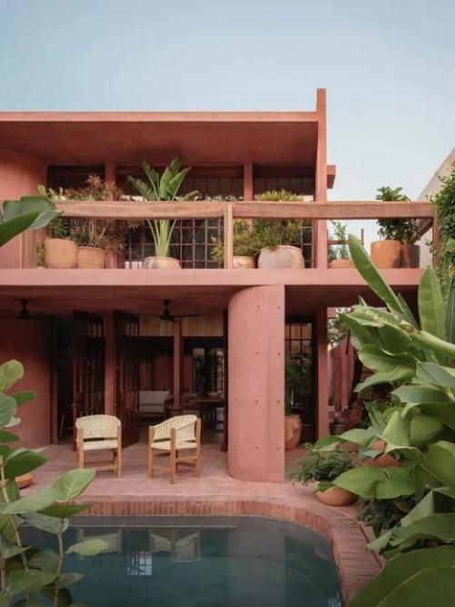 Красный дом в Мексике: архитектура, вписанная в природу. 01 Красный дом в Мексике: архитектура, вписанная в природу. 01