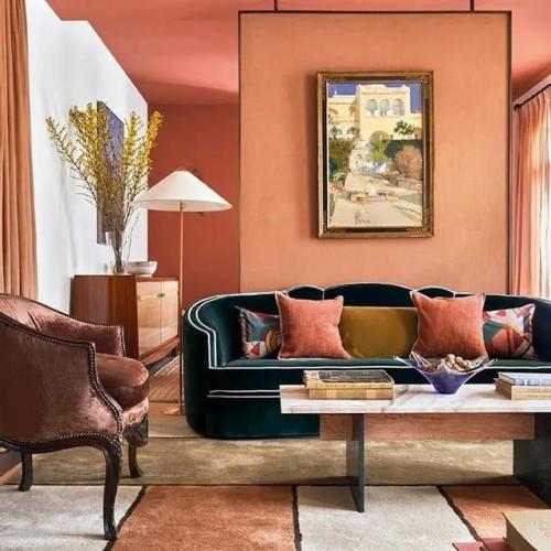 Терракотовый оттенок в интерьере: стильное решение для гостиной. 02