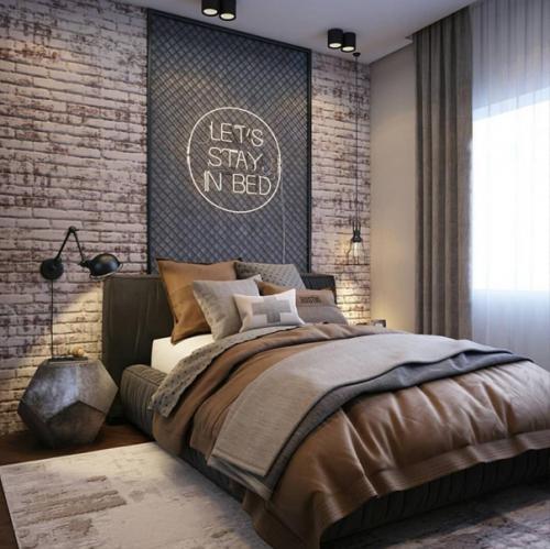 Современная спальня для подростка в стиле лофт.