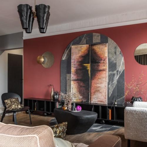 Терракотовый оттенок в интерьере: стильное решение для гостиной. 05