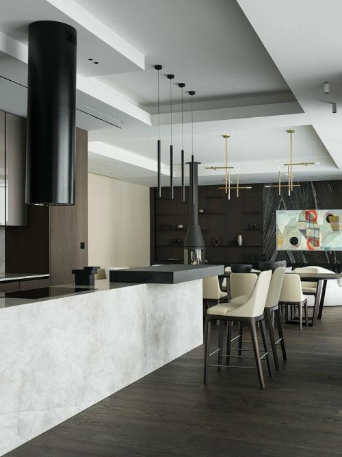 Современный дом с камином и панорамными окнами в Подмосковье. 04