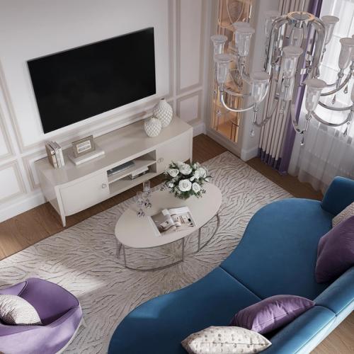 Прекрасный интерьер гостиной с эркером. 04