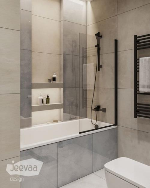 Очень красивый проект совмещенного санузла.